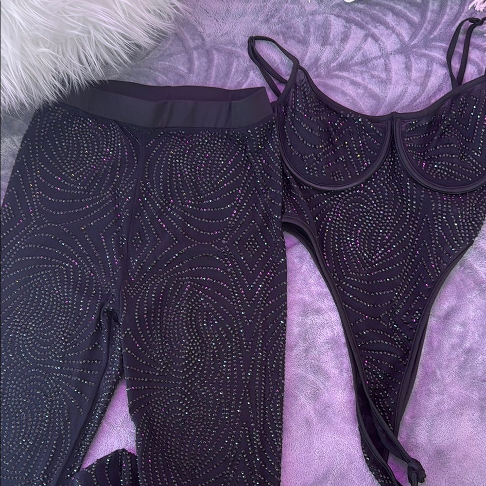 Fashion Nova Black Textured Jumpsuit